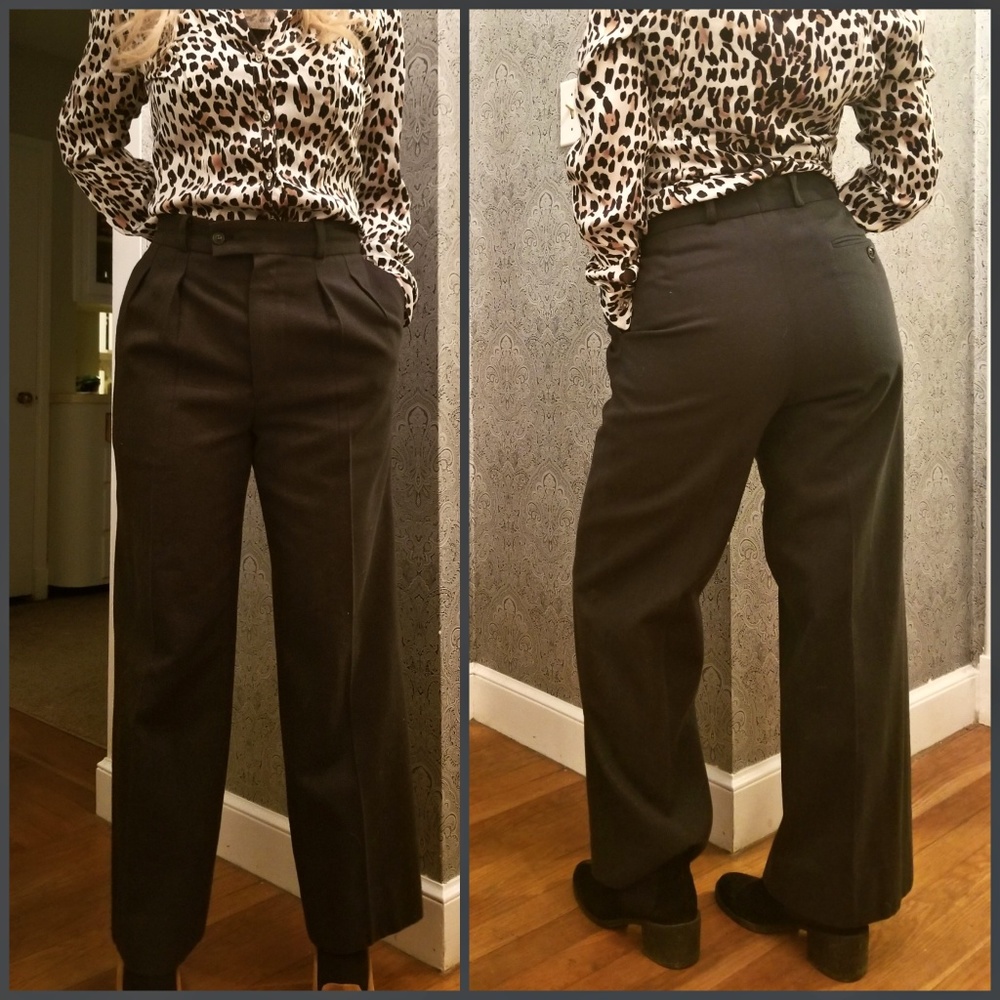 Yves Saint Laurent • Vintage Green Wool Trousers